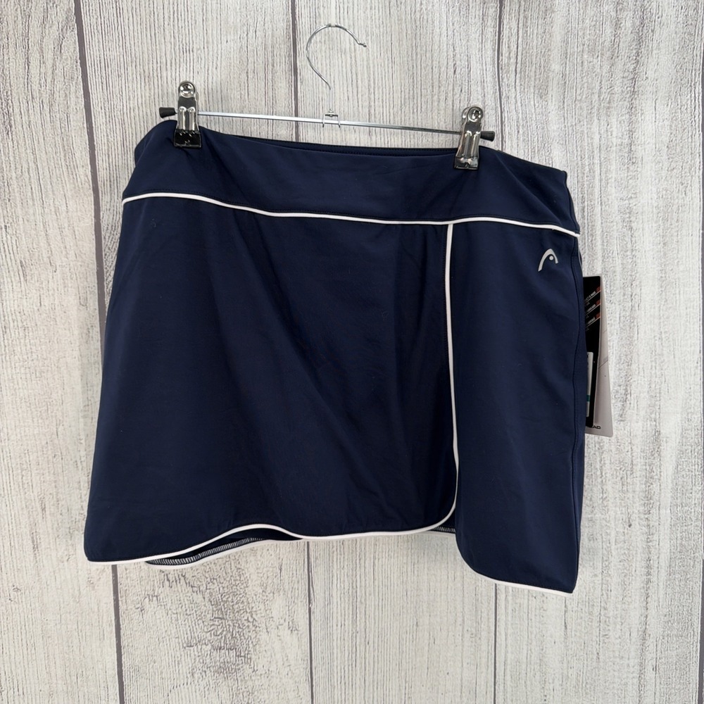 Head Skort Womens XL Blue Piping Athletic Tennis Golf Shorts Performance Skirt